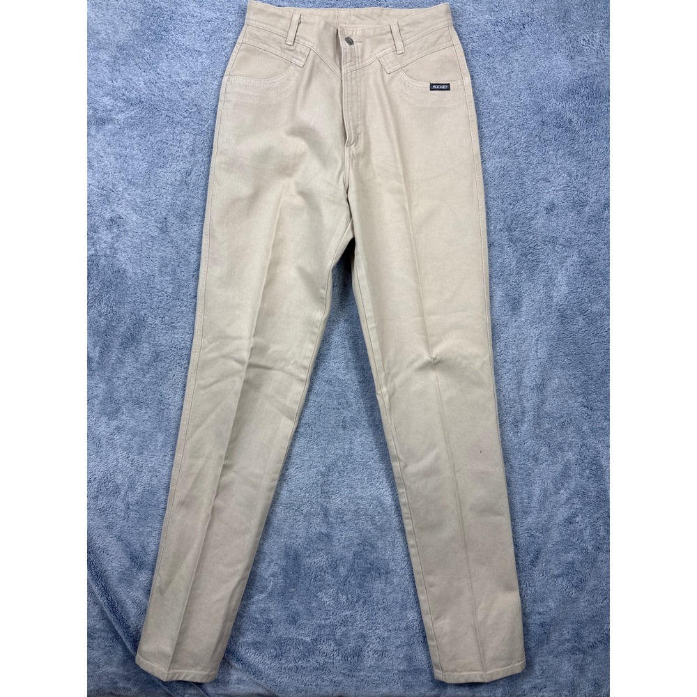 Rockies Womens 13/14 Tan Khaki Western High Waisted Straight Leg Pants 218818